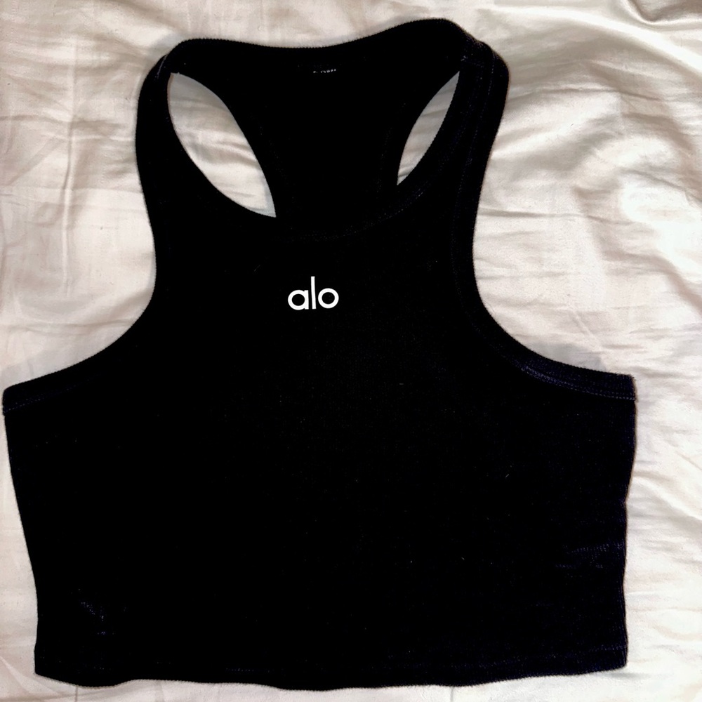 Alo Black Crop Tank